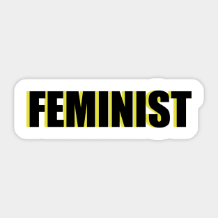 FEMINIST (yellow-ish green) Sticker